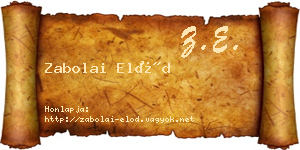 Zabolai Előd névjegykártya